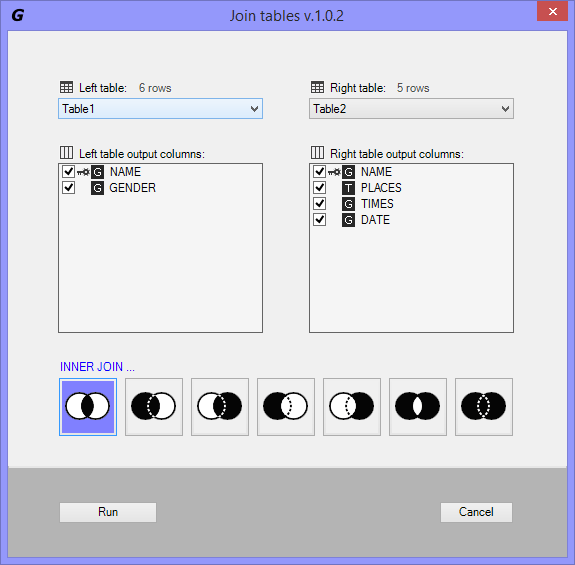 Match tables, get file names from folder.